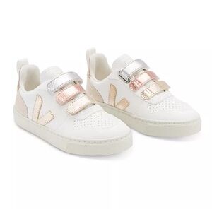 Veja Unisex Small V 10 Chromefree Metallic SneakersToddler-Size 10  White